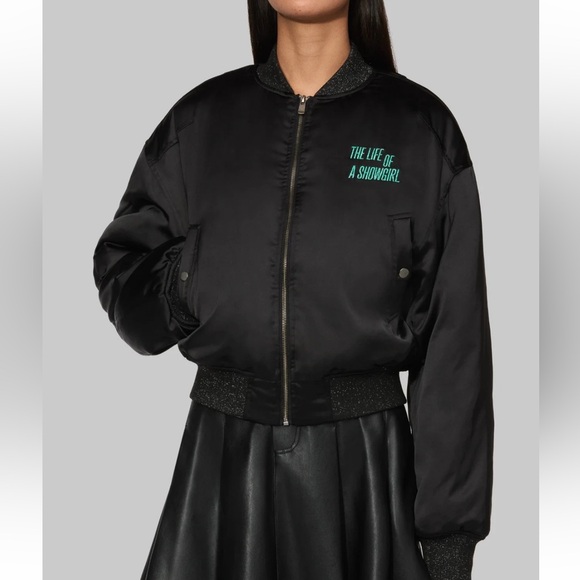 Taylor Swift The Life of a Showgirl Got A Wi$hli$t Bomber Jacket Black Size 3X - Picture 2 of 16